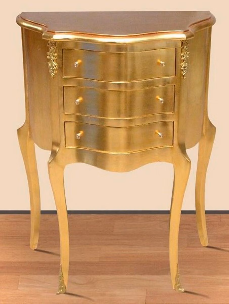 Casa Padrino cassettiera barocca a 3 cassetti oro - Arredamento