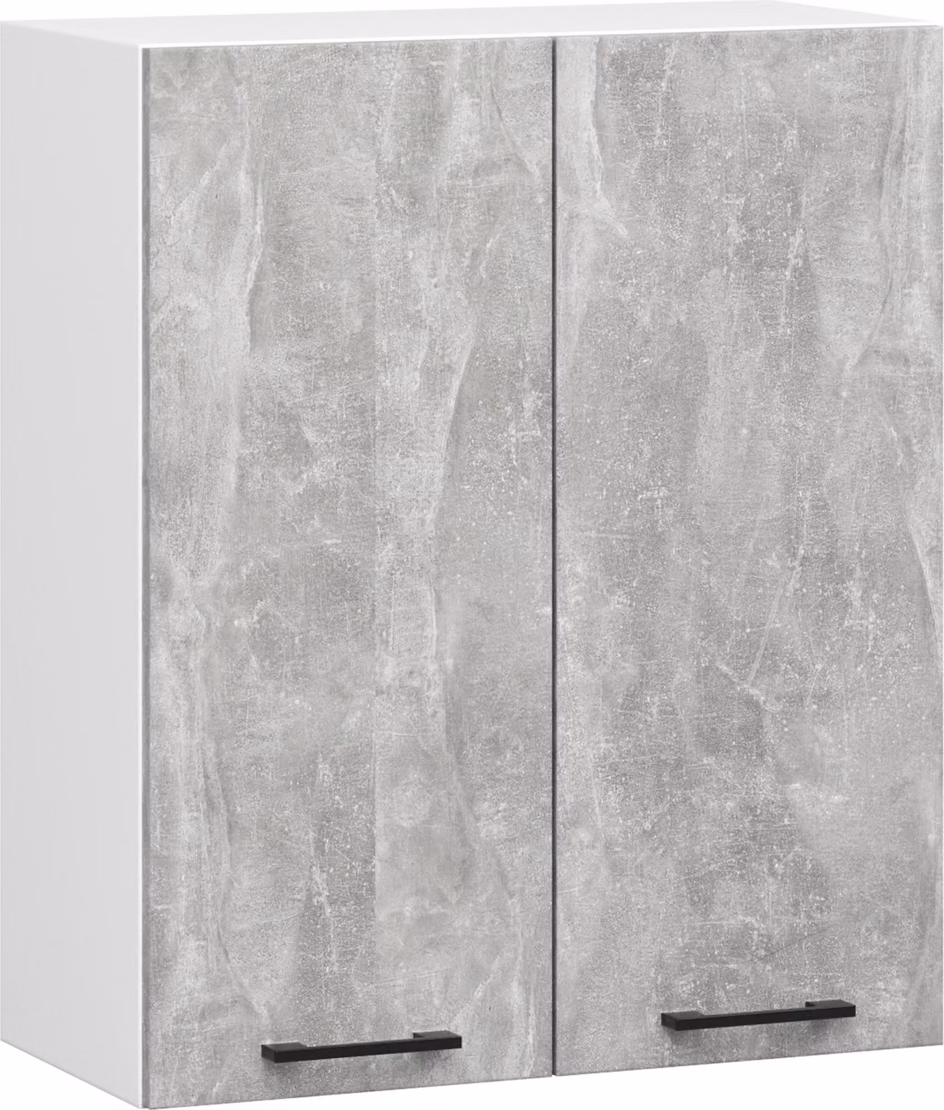 Armadio da cucina sospeso raumhirsch modello OLIWIA, 60 cm di larghezza, mobiletto a parete con 2 ante, bianco opaco, nero, altezza 72 cm
