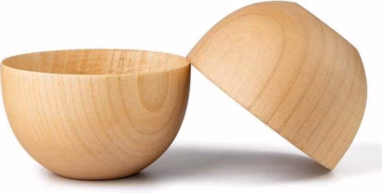 Set di 2 bastoncini da riso in legno fatti a mano in stile zen per zuppa di riso e miso; piccoli bastoncini a forma di chiocciola in legno, diametro 5" x altezza 3", decorativi
