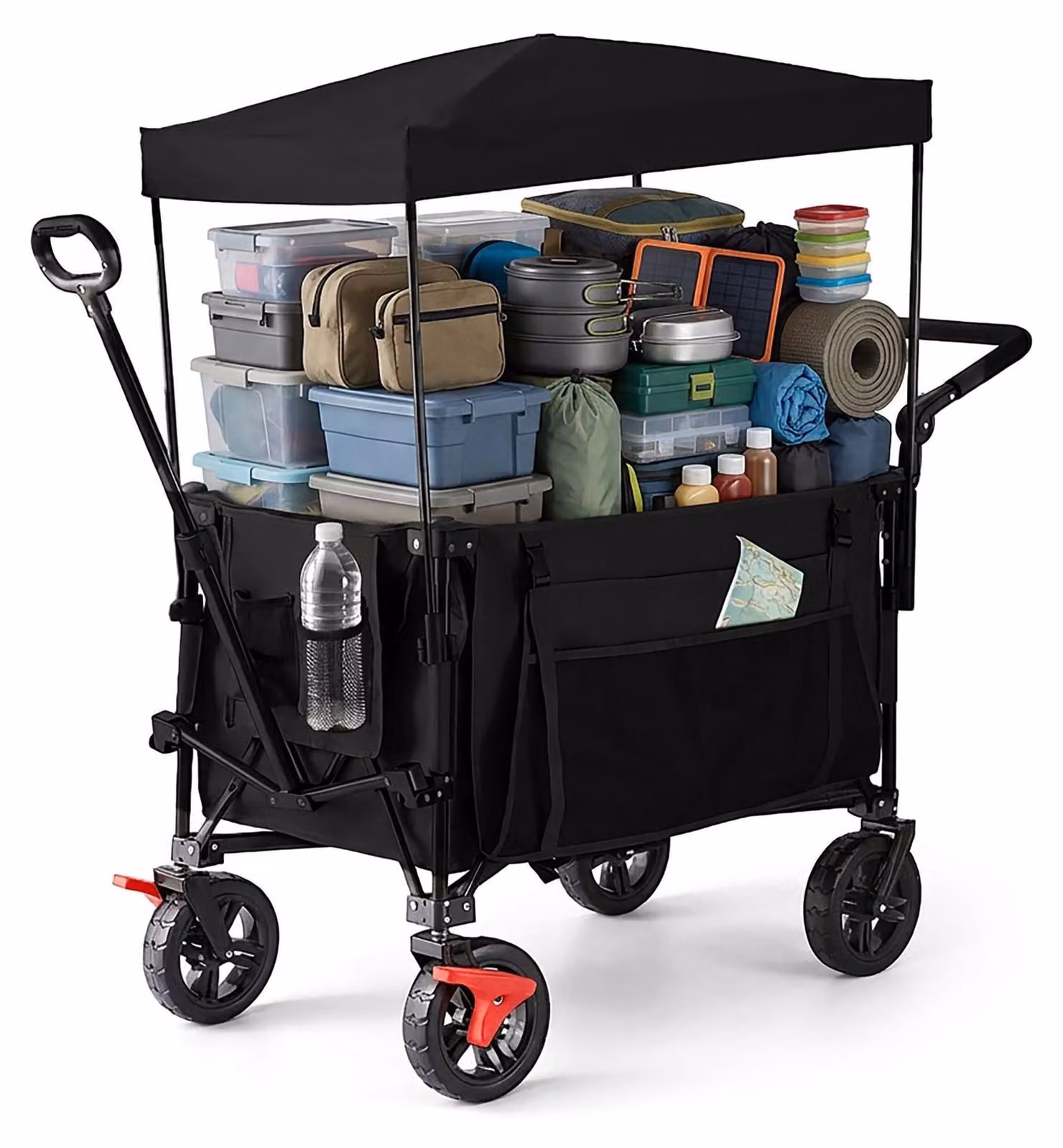 Carrello pieghevole con tetto, capacità 200L, carico 150kg