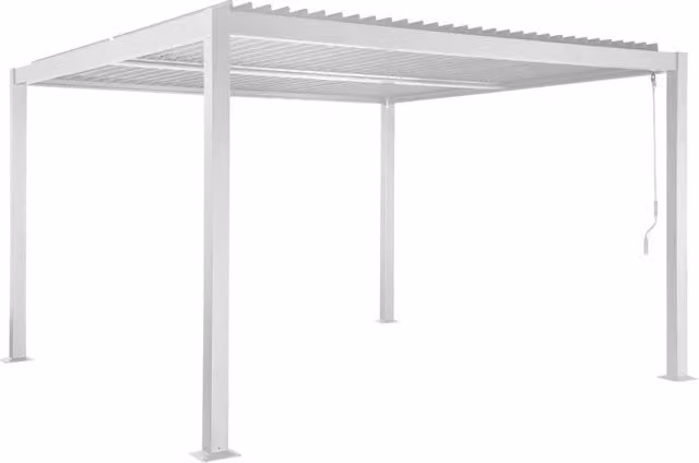 Pergola bioclimatica 3.6x3.6m in alluminio e acciaio con lamelle