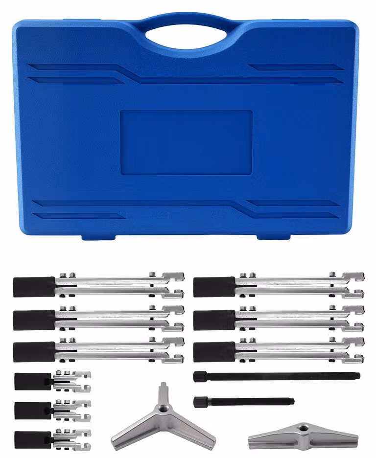 Set di estrattori - 13 pezzi, utensile per l'estrazione di cuscinetti e ingranaggi - Per officine meccaniche - Acciaio - Blu