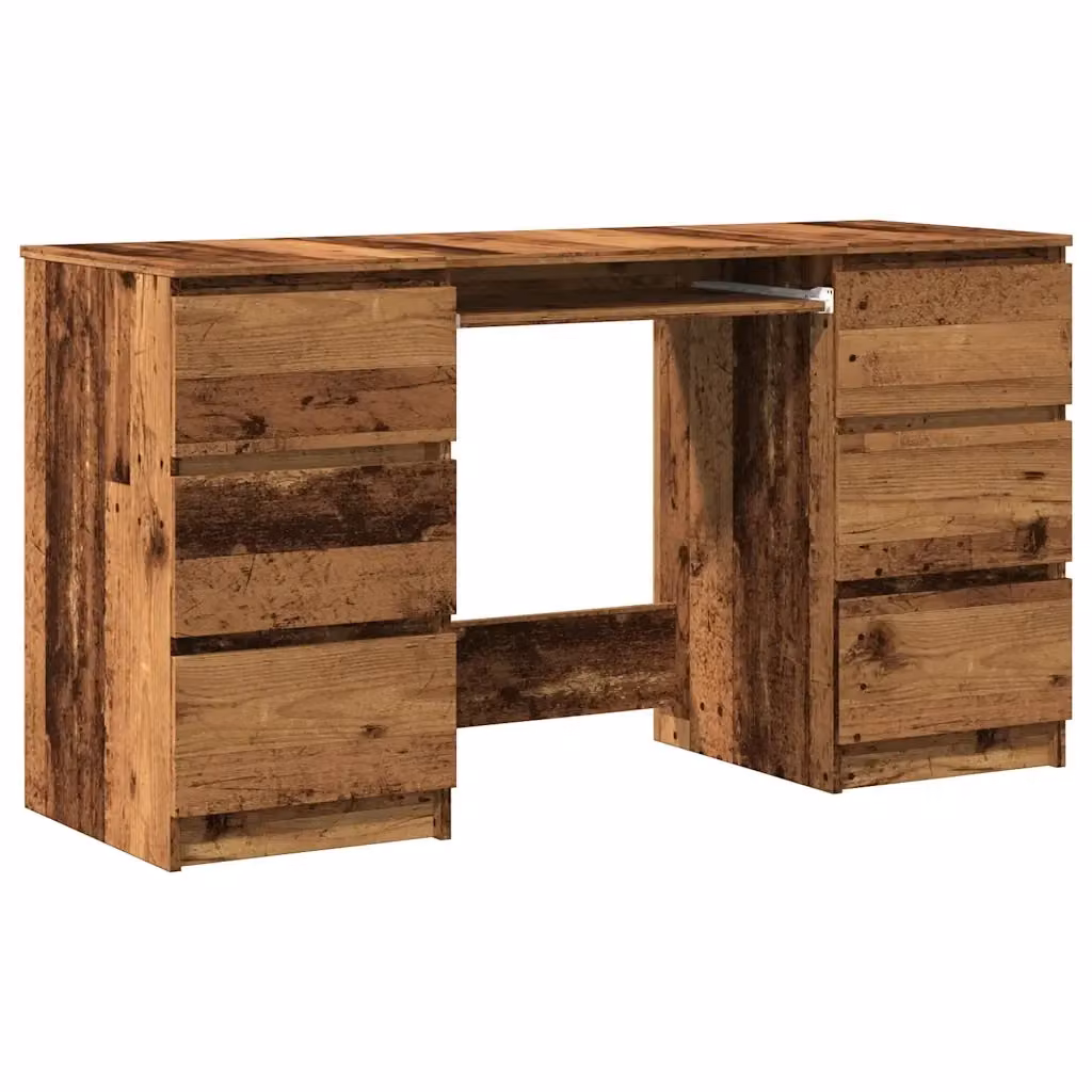 Scrivania da Scrittura Minimalista vidaXL in MDF Laminato Marrone L: 140 cm, P: 50 cm, H: 77 cm – 2