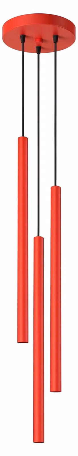 Lampada a sospensione PASTELO 3P rossa 3xG9 8W acciaio 115x19,5x19,5 cm Sollux Lighting
