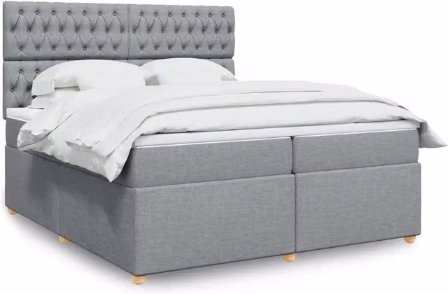 Letto Ibrido vidaXL con Materasso Grigio e Bianco, Struttura in Legno di Pino con Illuminazione Sotto il Letto e Porta USB, L/P: 200 x 200 cm