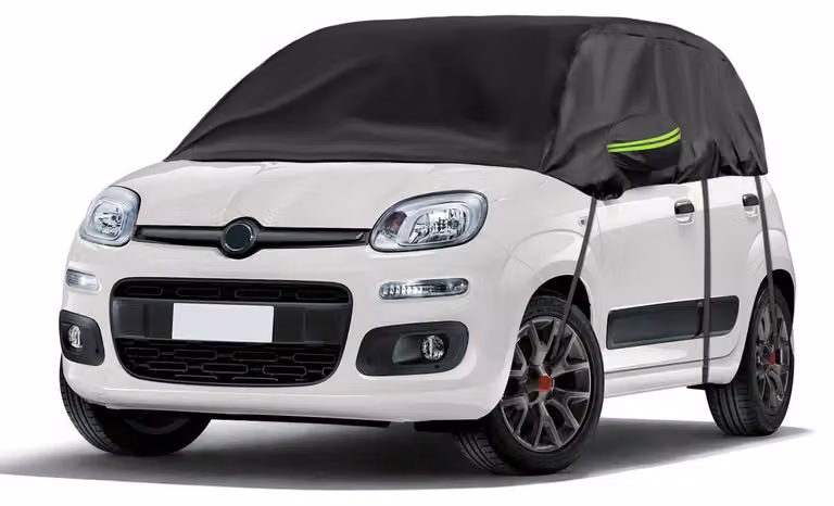 Copertura impermeabile per auto, compatibile con Fiat Panda dal 2003 al 2023, tipo "mezza garage", adatta a tutte le condizioni atmosferiche e con protezione UV
