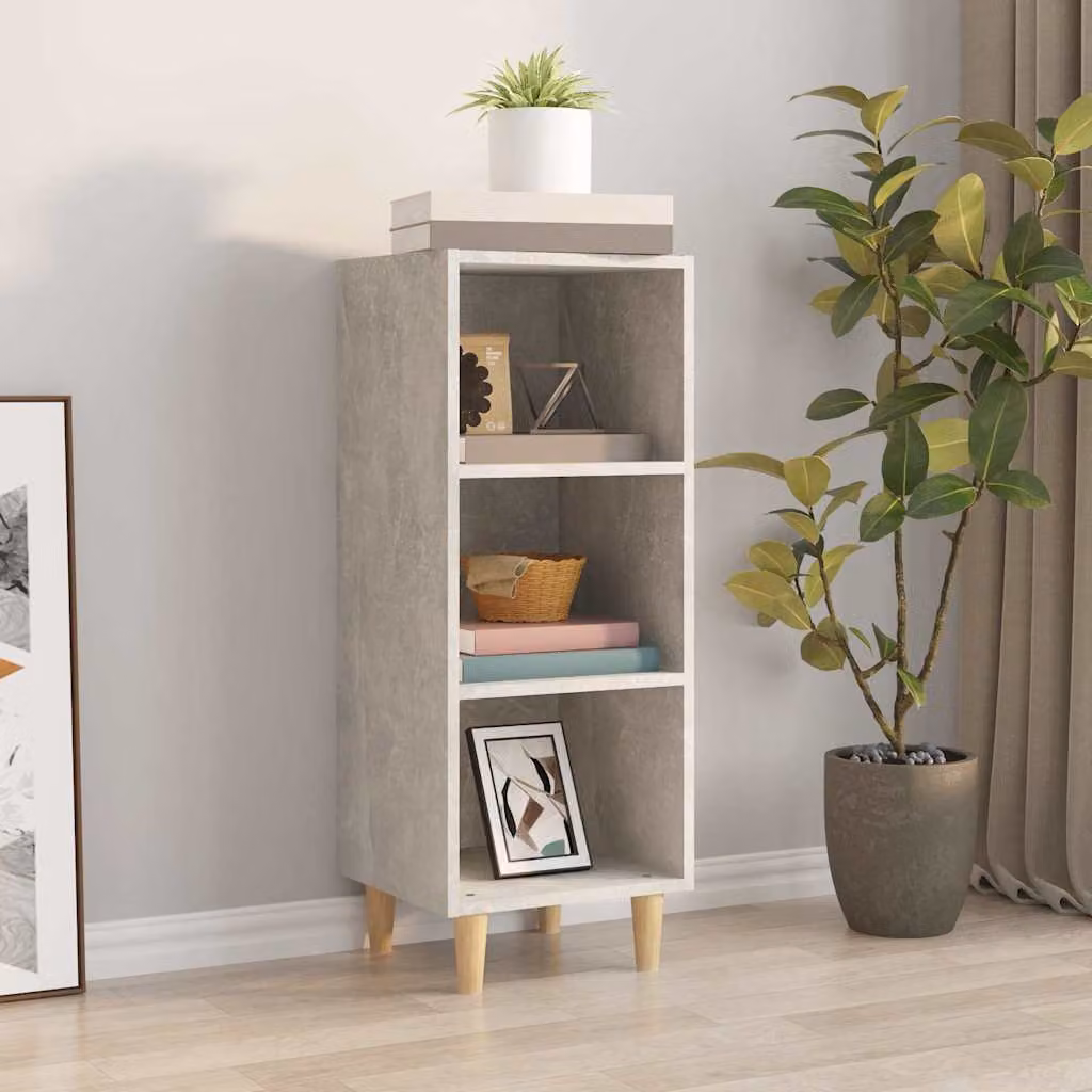 Credenza vidaXL in legno multistrato grigio cemento, L 34,5 cm x P 32,5 cm x H 90 cm
