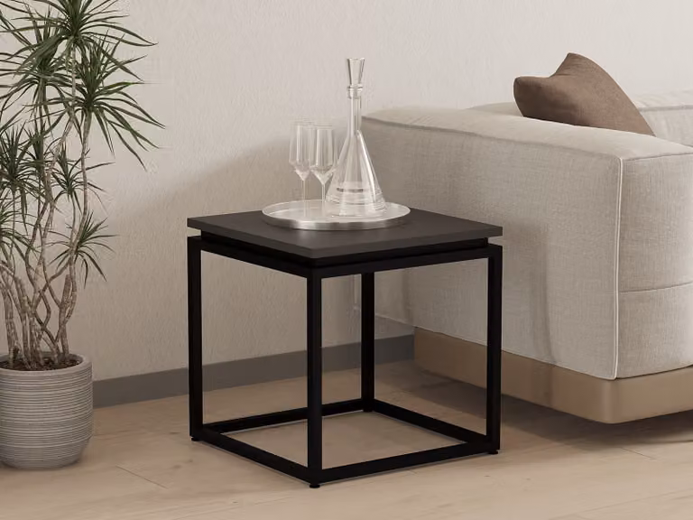 Skye Decor, Leylak - Nero, tavolino, nero, 100% pannelli truciolari rivestiti in melamina, 45 x 45 x 45,5 cm