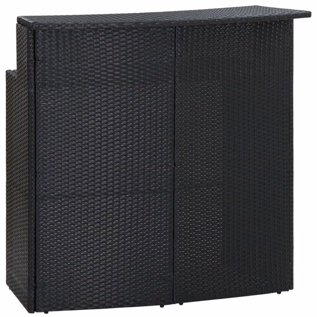 The Living Store Tavolo bar da giardino nero 120x55x110 cm Poly Rattan