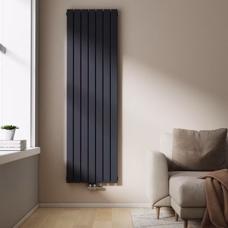 Radiatore a pannello design, a due strati, colore antracite, dimensioni 180 x 53,8 cm, potenza 1895 W