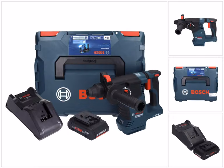Bosch GBH 18V-24 C Professional 18 V 2,4 J Brushless SDS plus trapano a percussione a batteria + 1x batteria ProCORE 4,0 Ah + caricatore + L-BOXX