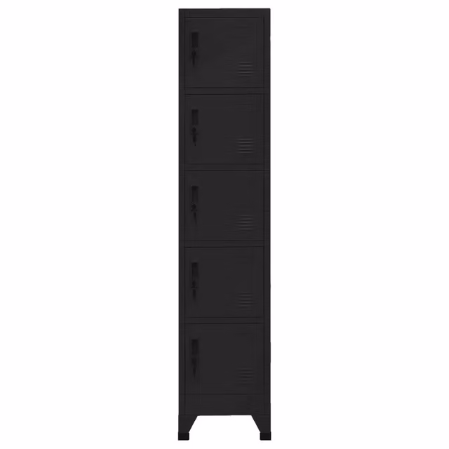 Armadietto a muro vidaXL in metallo nero con serratura e ante a battente L/P/H: 38 x 40 x 180 cm