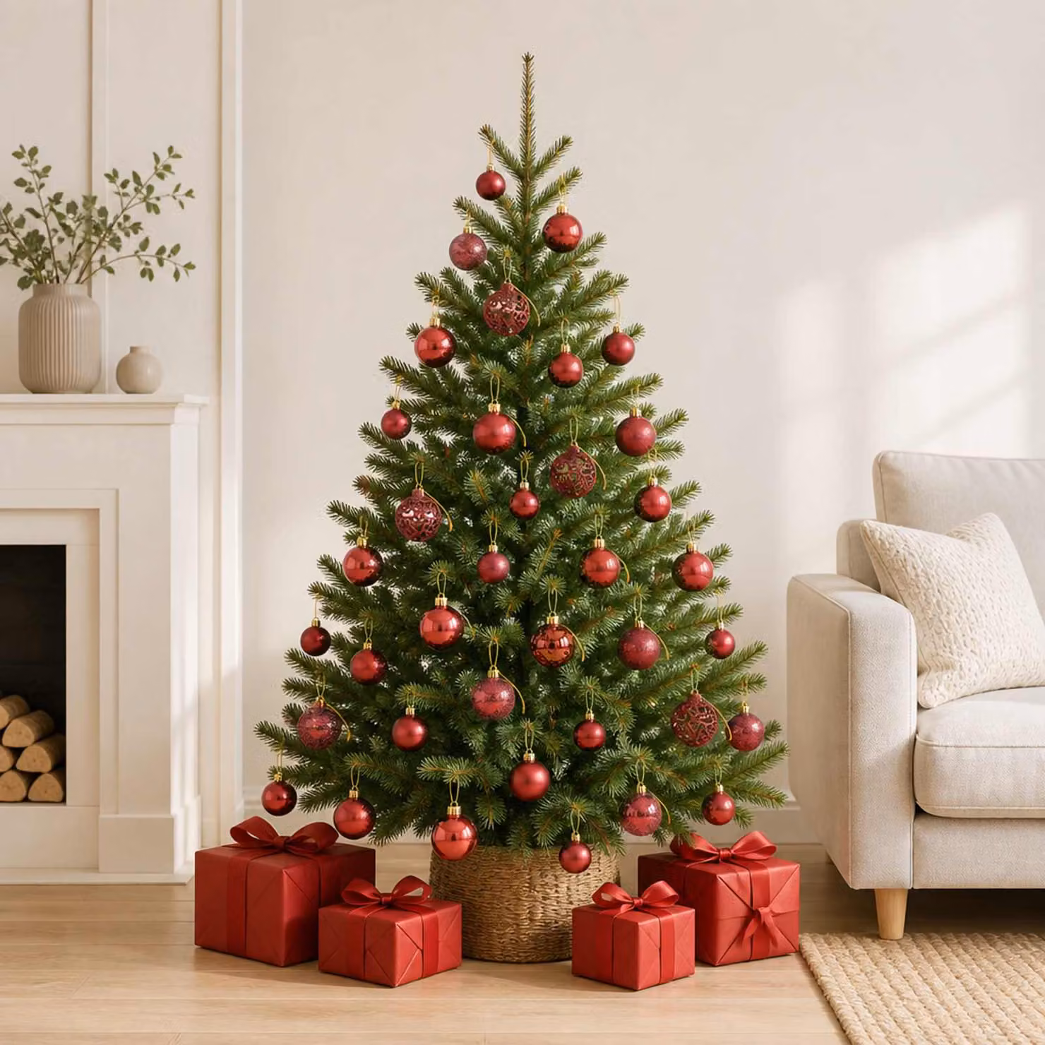 vidaXL Palline di Natale 100 pz Rosso Vino 3 / 4 / 6 cm