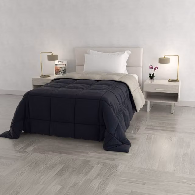 Trapunta singola double face blu grigio Datex