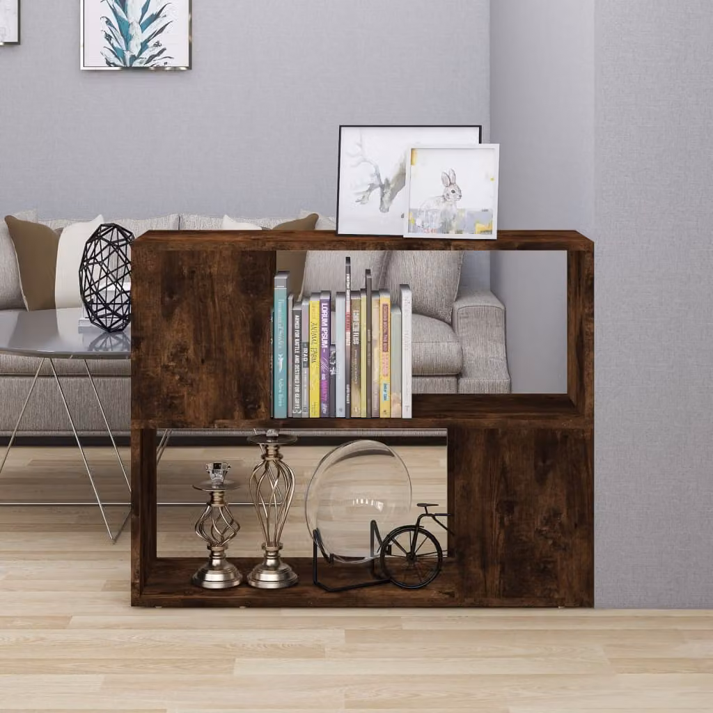 Libreria/Divisorio vidaXL in Rovere Fumo, Design Moderno, L 80 cm x P 24 cm x H 63 cm