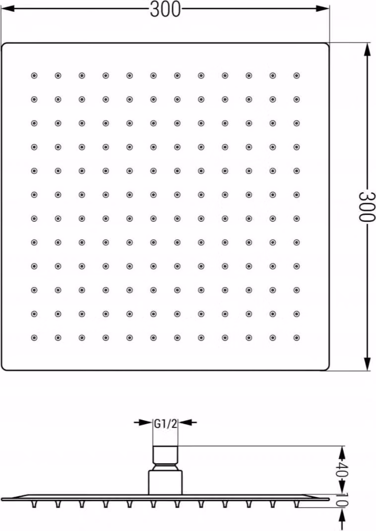 Mexen Slim soffione doccia 30 x 30 cm con braccio doccia, oro rosa - 79130112-60
