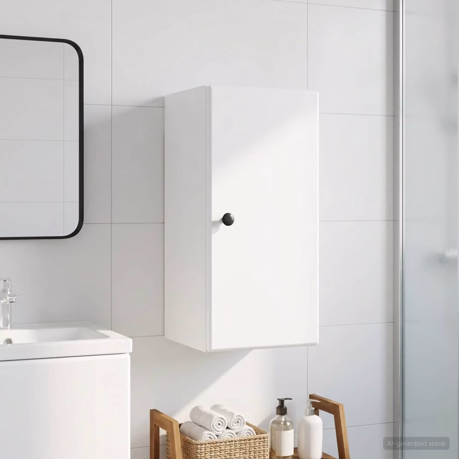 Armadio da bagno a muro vidaXL BREDA Bianco L 30 cm, P 31 cm, H 59 cm