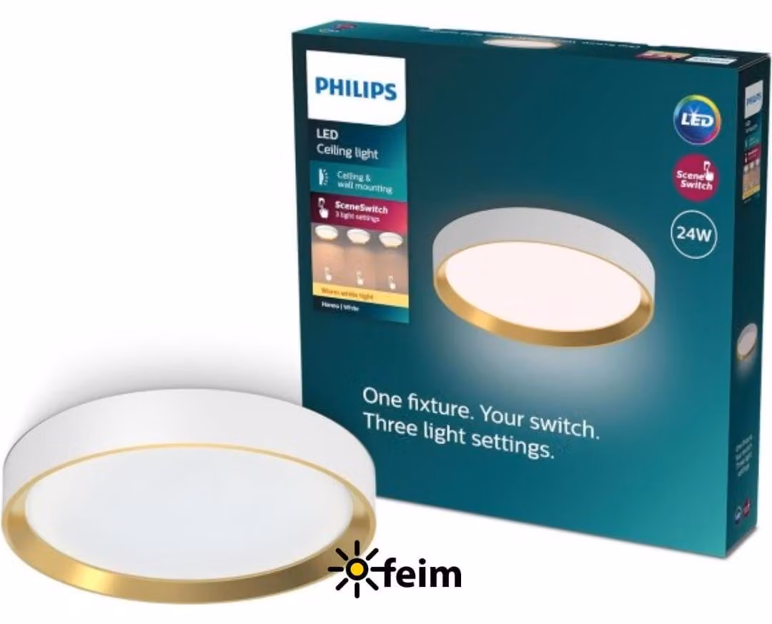 Philips Apparecchio da soffitto, 24 W, LED, IP20, Bianco