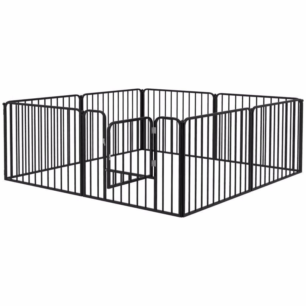 Recinto per cani Minimal in acciaio nero con 8 pannelli L: 164 cm, P: 164 cm, H: 60 cm – 2