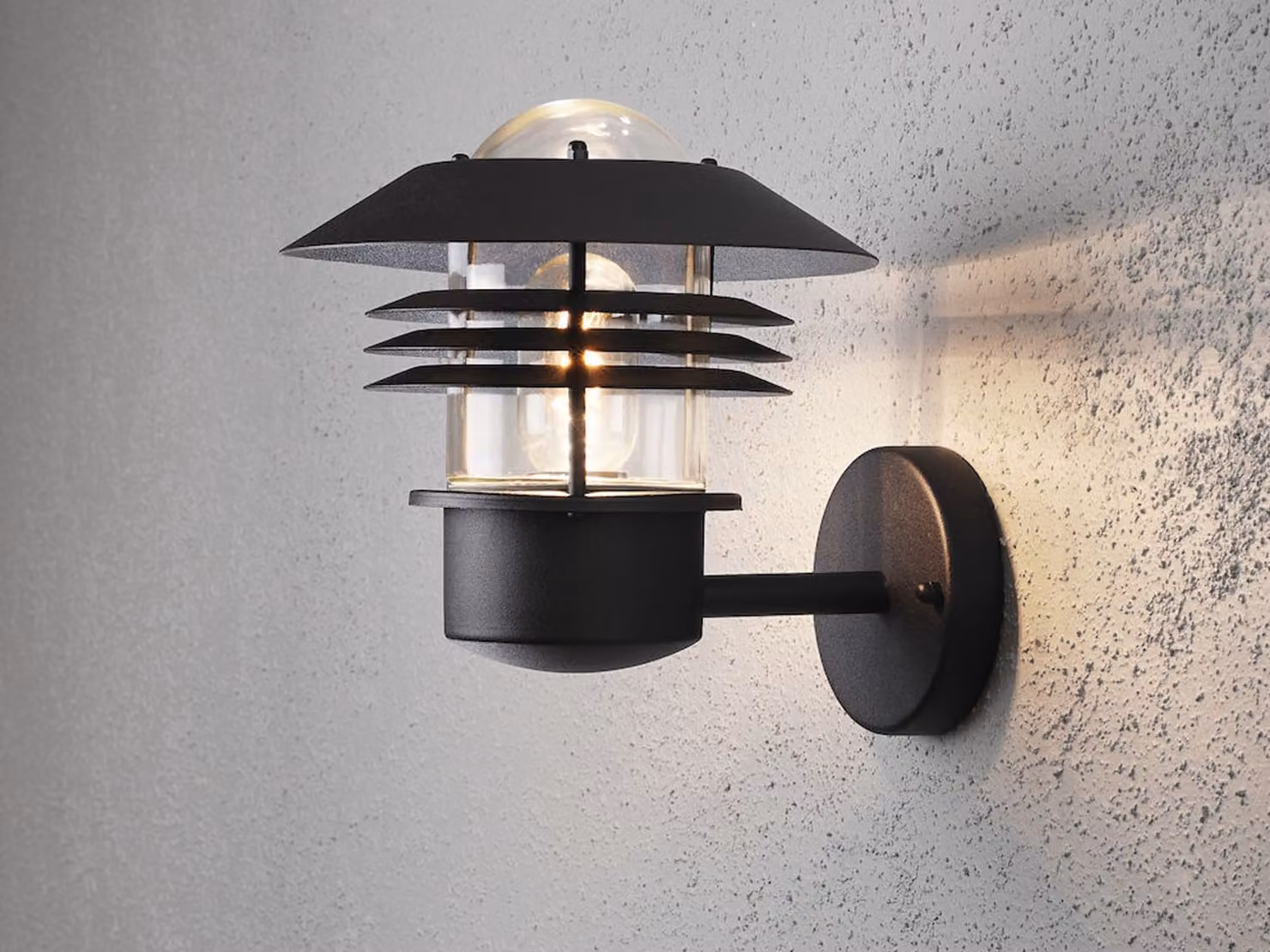 Moderna lampada da parete a LED per esterni, resistente alle intemperie, in alluminio, nera