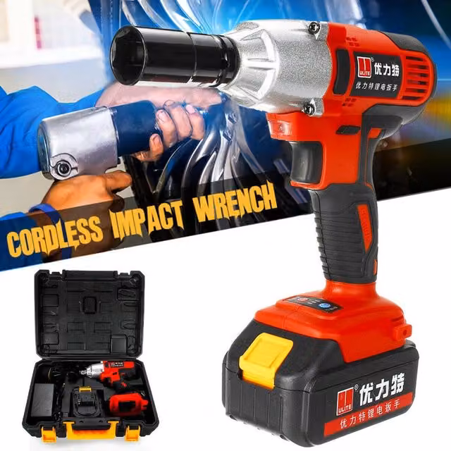 Avvitatore ad impulso Trade Shop 21V con batteria ricaricabile per bulloni e pneumatici, colore rosso