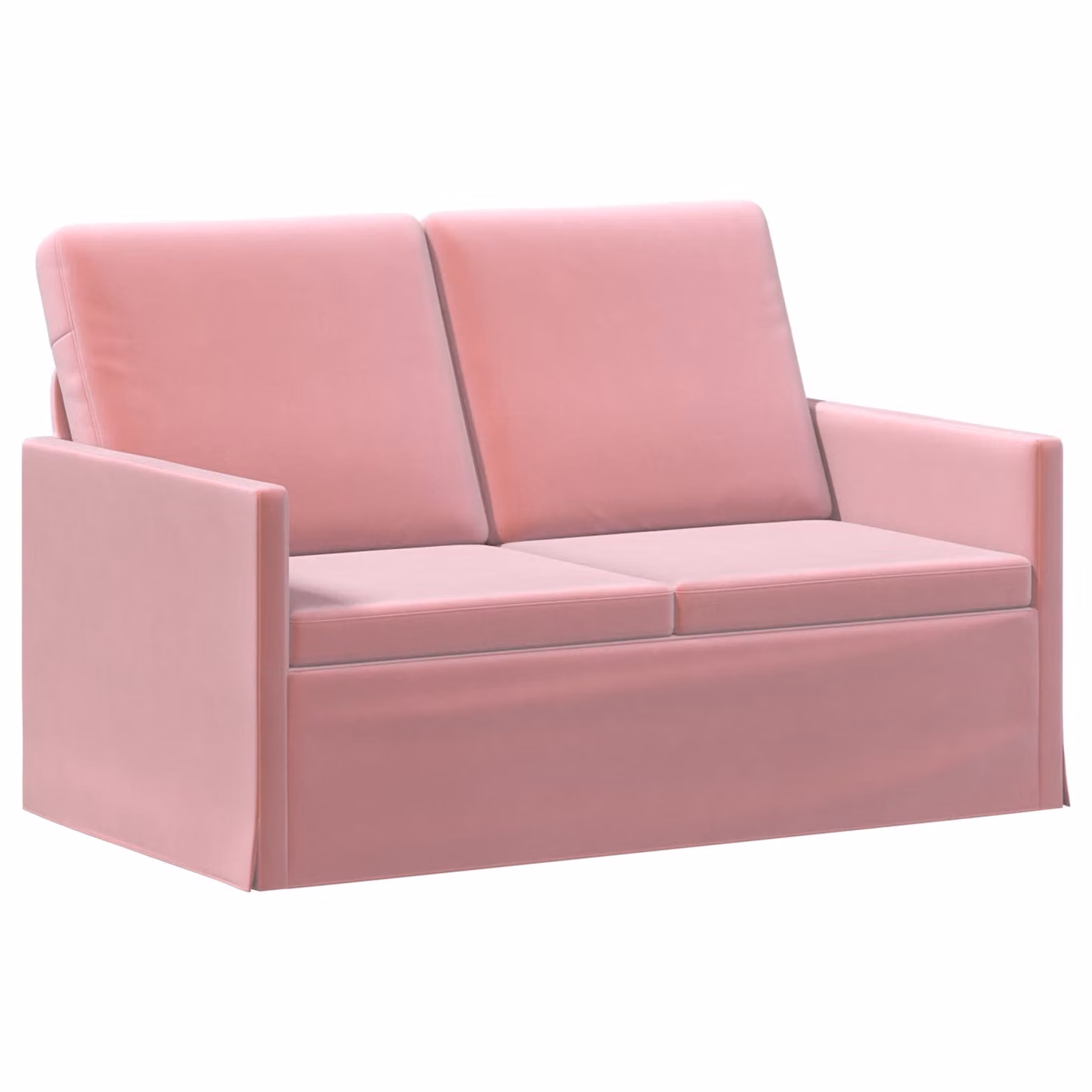 Divano a 2 posti vidaXL in velluto rosa con struttura in metallo L/P/H: 130 x 81 x 82 cm