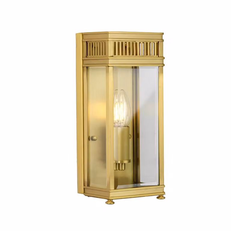 Applique da esterno in ottone spazzolato E14 40W Holborn Elstead