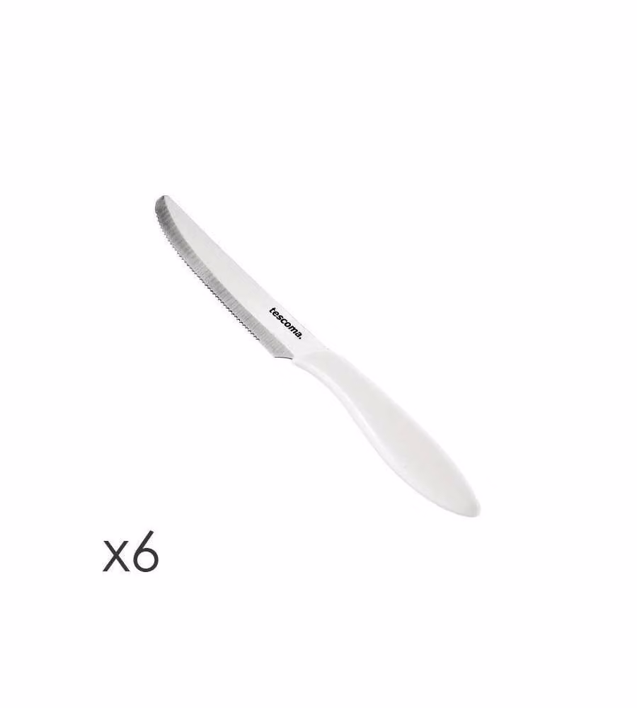 Set 6 coltelli da tavola 12 cm bianco