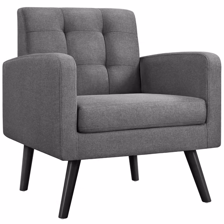 Poltrona relax con braccioli - Portata fino a 136 kg - Gambe in legno massello - Imbottita