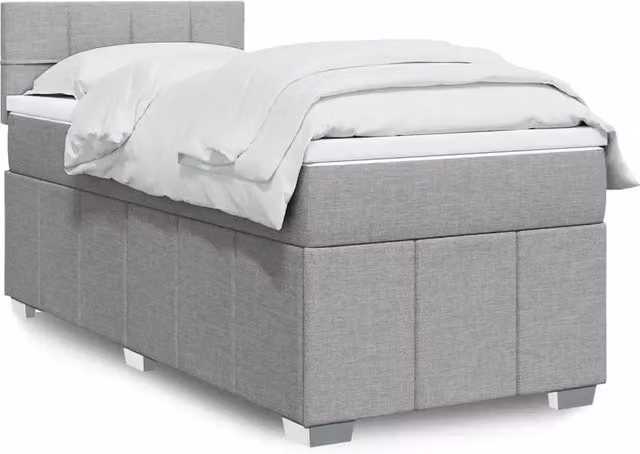 Letto Ibrido con Materasso a Molle vidaXL Grigio e Bianco L/P: 100 x 200 cm