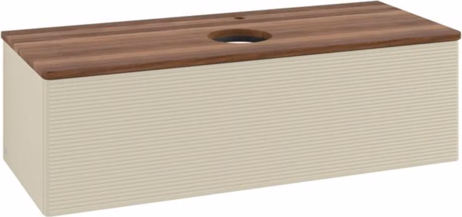 Mobiletto V&B con struttura anteriore, con illuminazione Antao 120x36x50cm, HL, WBP w. wal, si Gr m Lac