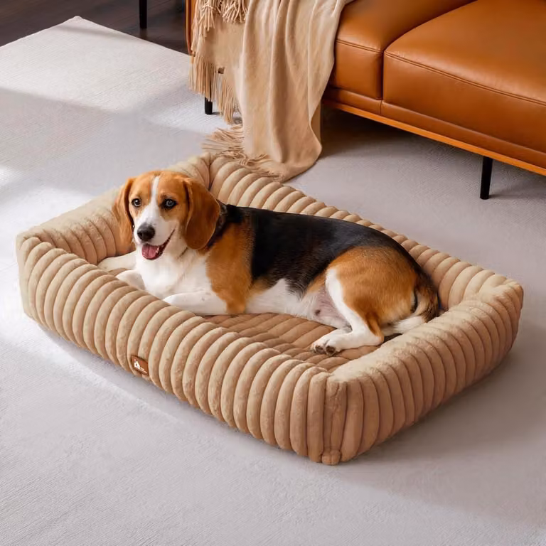 Cuccia per cani L, modello Warmsand, dimensioni 92 x 69 x 20 cm. Lavabile, imbottita con memory foam