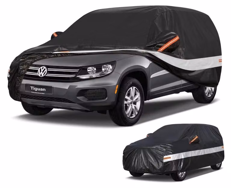 Copertura per auto SUV, 10 strati, impermeabile, colore nero, compatibile con VW Tiguan dal 2007 al 2025