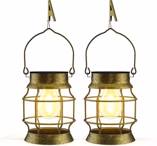 Illuminazione esterna a energia solare - Lampada da giardino - Lampada a LED solare - Decorazione giardino lampada da appendere - IP65 impermeabile all'acqua - Illuminazione esterna per giardino, balcone e terrazze