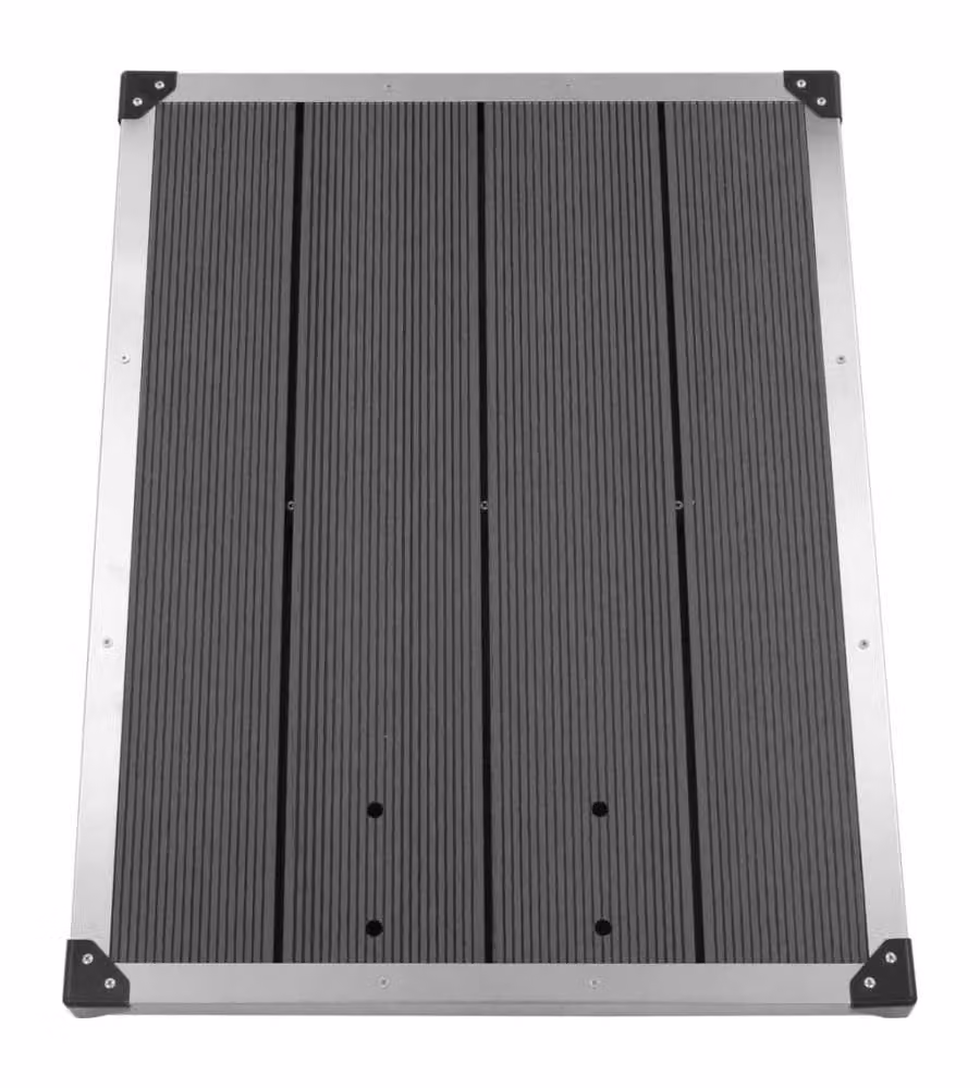 Piatto Doccia da Esterni in WPC e Acciaio Inox 80x62 cm Grigio