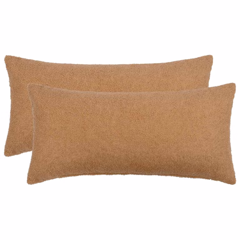 Set di 2 federe vidaXL HEERLEN beige in tessuto bouclé, L 40 cm x P 70 cm