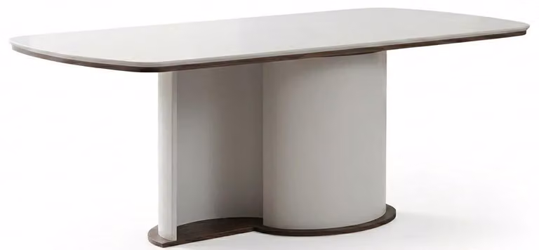 Tavolo da pranzo moderno, bianco, grande, rettangolare, elegante
