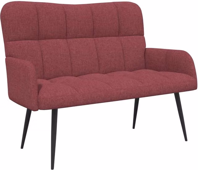 Divano a due posti moderno in tessuto rosso per soggiorno e camera da letto L: 115 cm, P: 61 cm, H: 87 cm