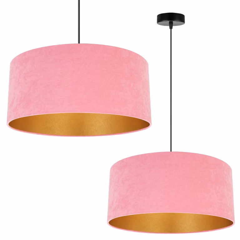 Lampada a sospensione Lampadario in velluto dorato Paralume