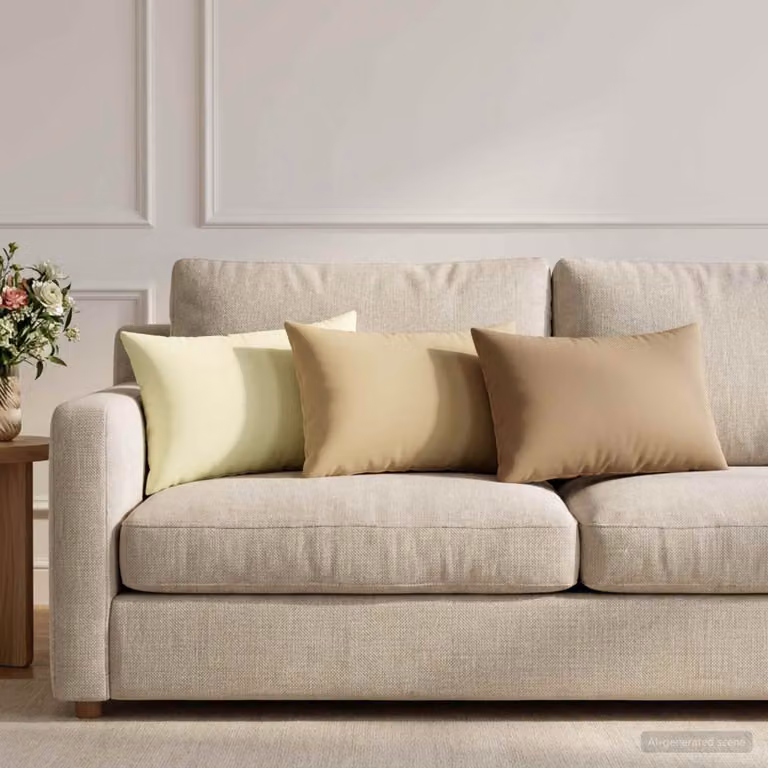 vidaXL Cuscino con cuscino HEERLEN 2 pz Crema Poliestere