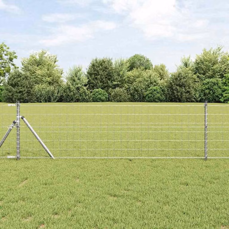 Maison Exclusive - Recinzione con Posto Argento 0,4 x 25 m Acciaio e PVC