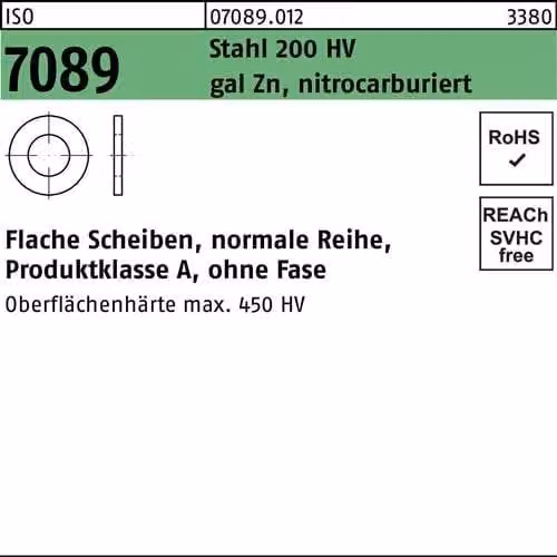 Dischi piatti ISO7089 30 31x56x4 200 HV, Zn 070890120300000 (100 pezzi)