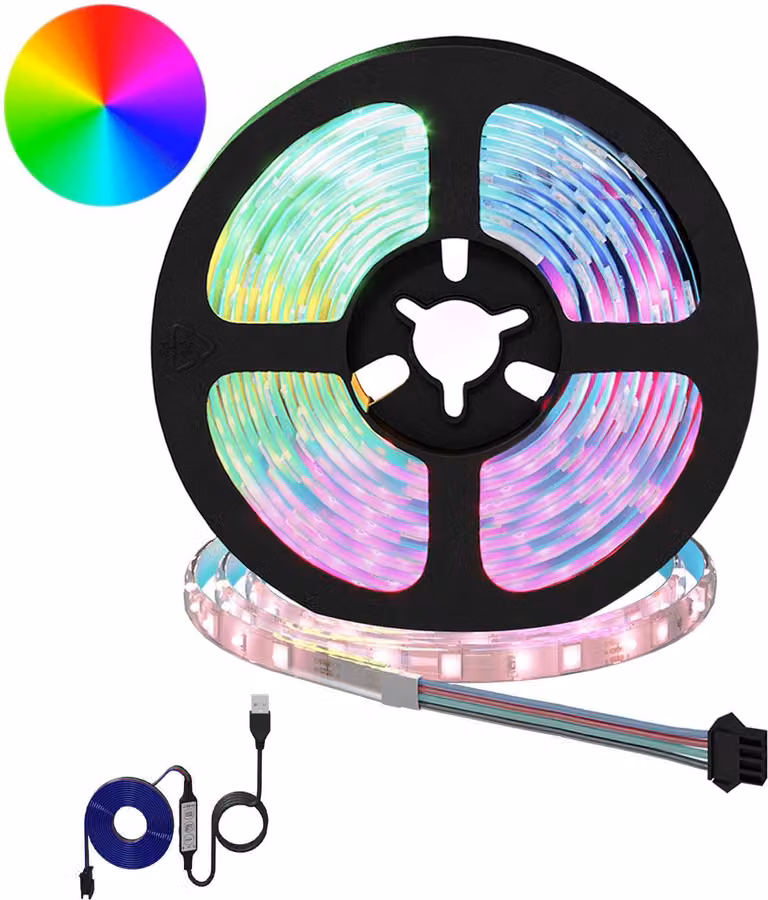 Strisce LED, 12 pezzi, nere e trasparenti