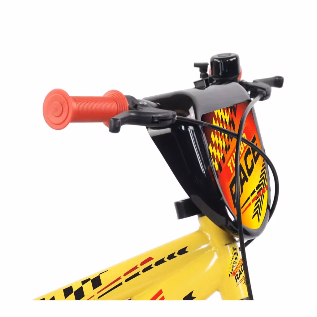 Bicicletta per bambini Turbo Race Giordanoshop 14 pollici Giallo con freni caliper e stabilizzatori in acciaio Hi-Ten – 2