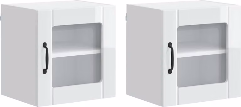 Mobile in vetro da parete LUCCA 2 pcs Bianco Lucido