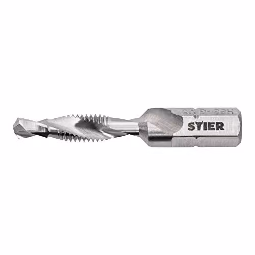 STIER Punta per rubinetto combinata M5 DIN 3126 HSS-G 1/4" codolo esagonale destrorso Rubinetto a taglio singolo foro passante