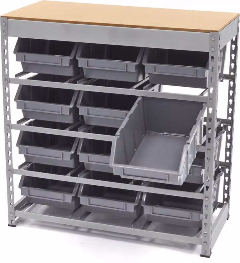 Organizzatore verticale - ripiano con 12 scatole portaoggetti