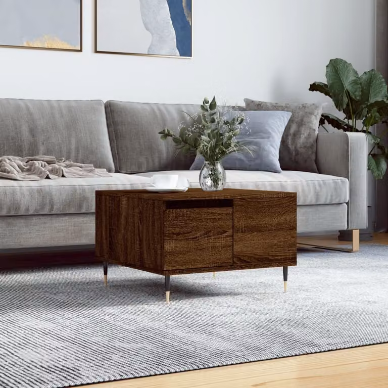 Maison Exclusive - Tavolino da salotto effetto rovere marrone 55x55x36,5 cm Materiale ligneo