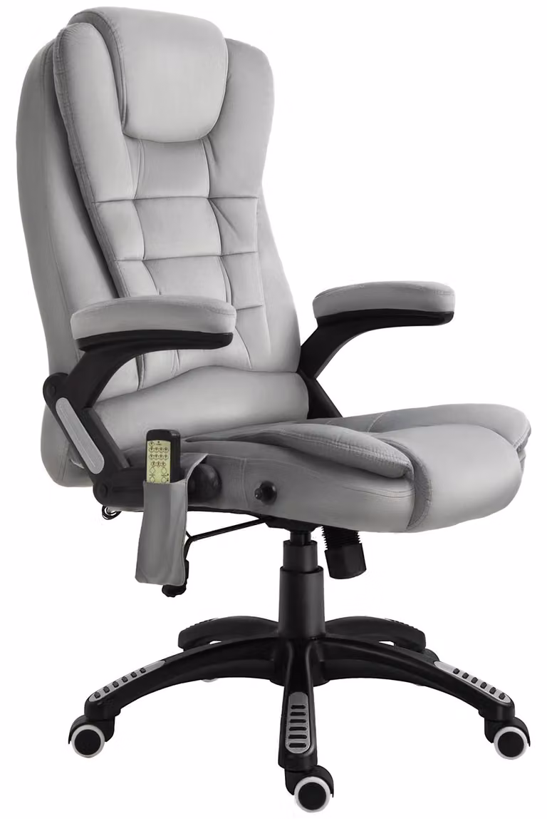Sedia da ufficio con funzione massaggio; poltrona direzionale ergonomica con funzione di riscaldamento, reclinabile, oscillante; regolabile in altezza, girevole a 360°; sedia da computer