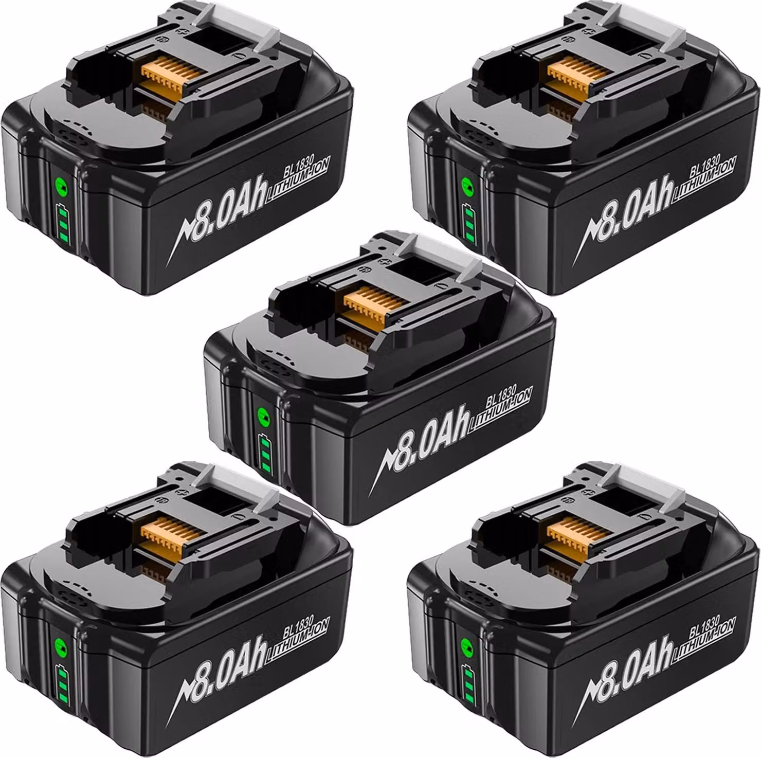 Batteria ricaricabile, capacità 8000mAh, caratteristiche di sicurezza, 5pcs 8000Ahh